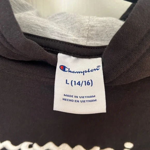 Champion Boys Black Sweatshirt Size Youth Large 14/16 - Picture 2 of 6